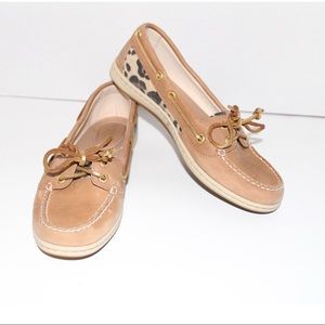 🔥VINTAGE🔥 Sperry Angelfish Topsiders tan/leopard print